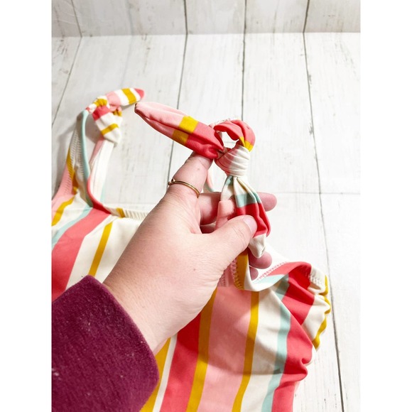 Kona Sol One Piece Striped Bathing Suit 14W - Picture 3 of 7